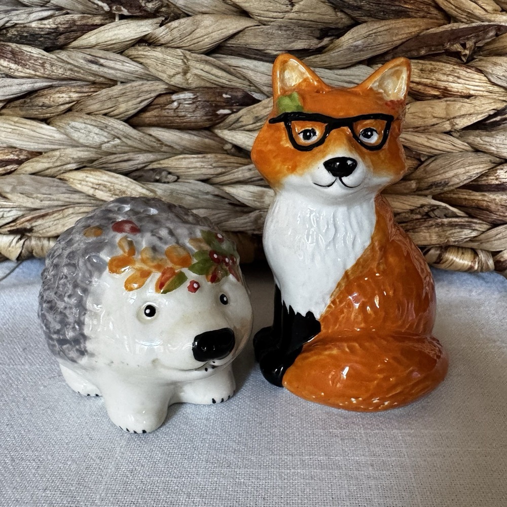Fox And Porcupine Salt and Pepper Shakers